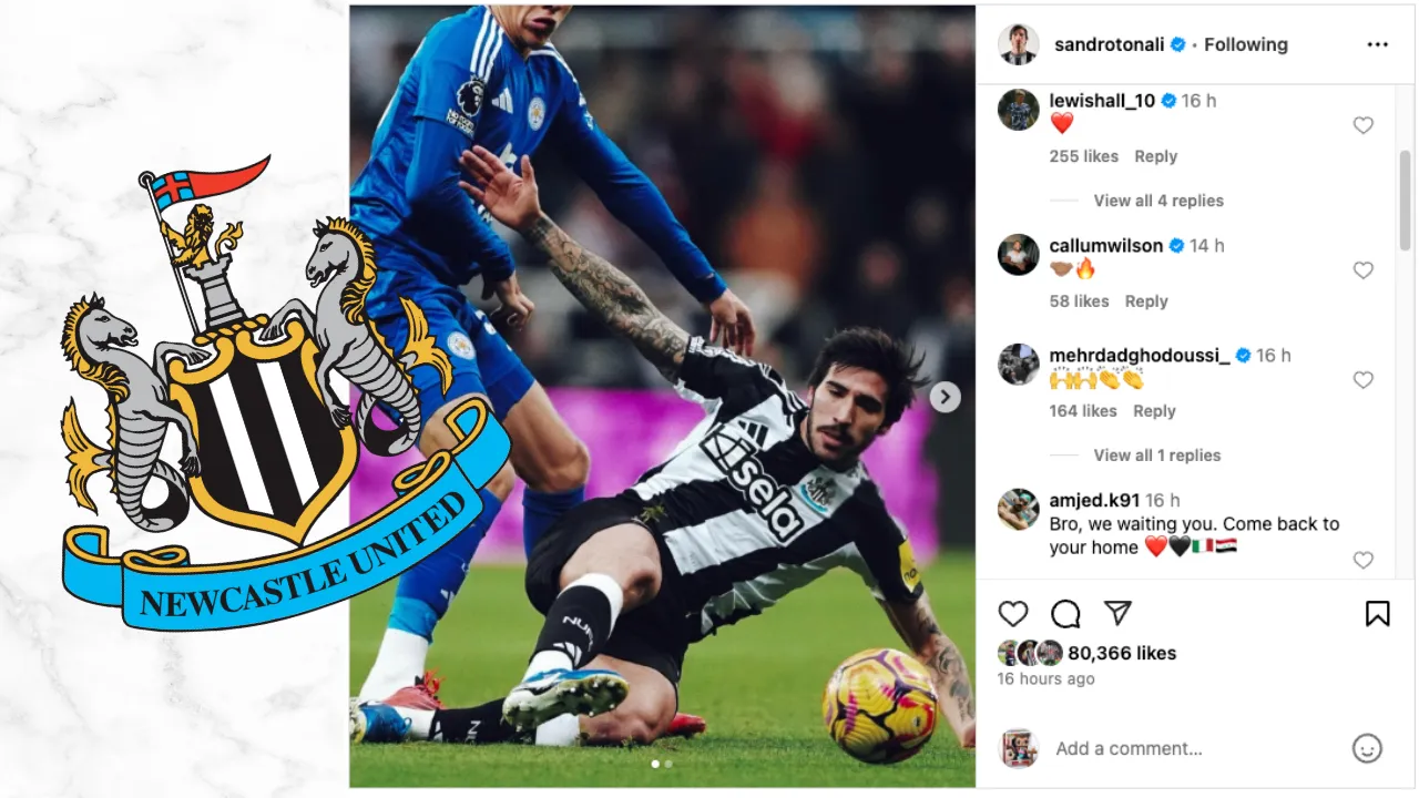 Sandro Tonali hails Saturday's NUFC win as 'perfect' as upset Milan fans beg for his return via Instagram
