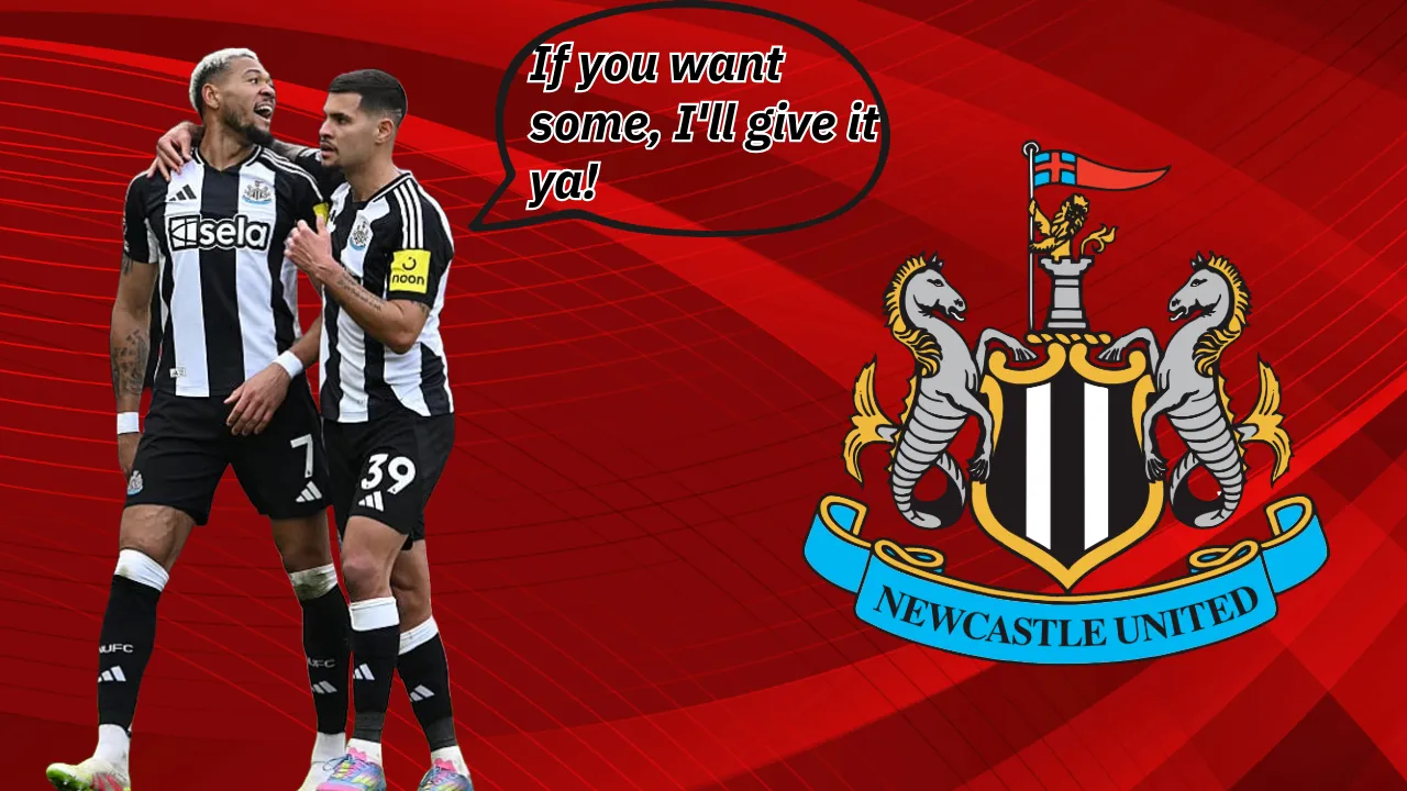 Joelinton tells Man United opponent he'll see him in the tunnel after angry flare up at St James' Park