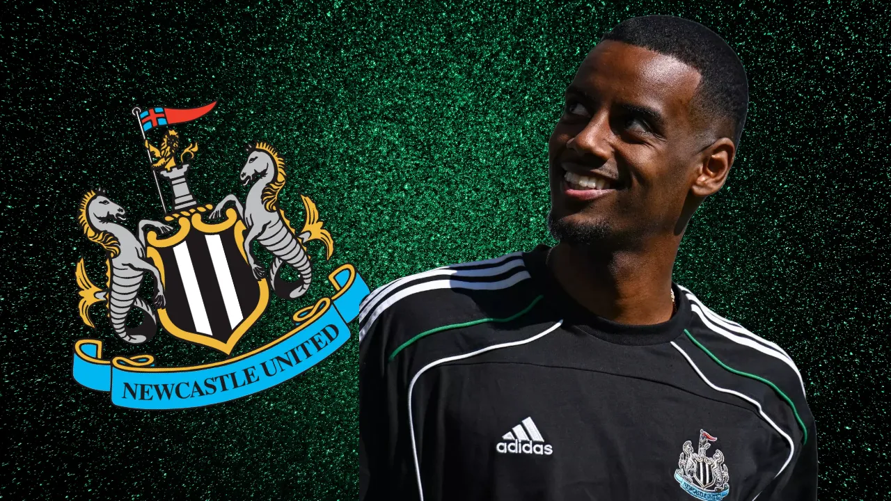 Alexander Isak poses with award his direct competition at Newcastle United is also agonisingly close to picking up
