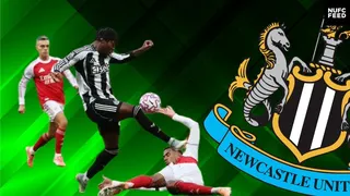 Spot the difference: Eddie Howe reacts to Newcastle United being refused penalty late in game against Arsenal