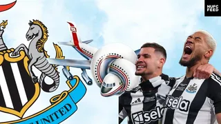 Grounded: Bruno Guimaraes and Joelinton delayed in linking up with Brazil squad after plane to South Korea was forced to land back at departure airport