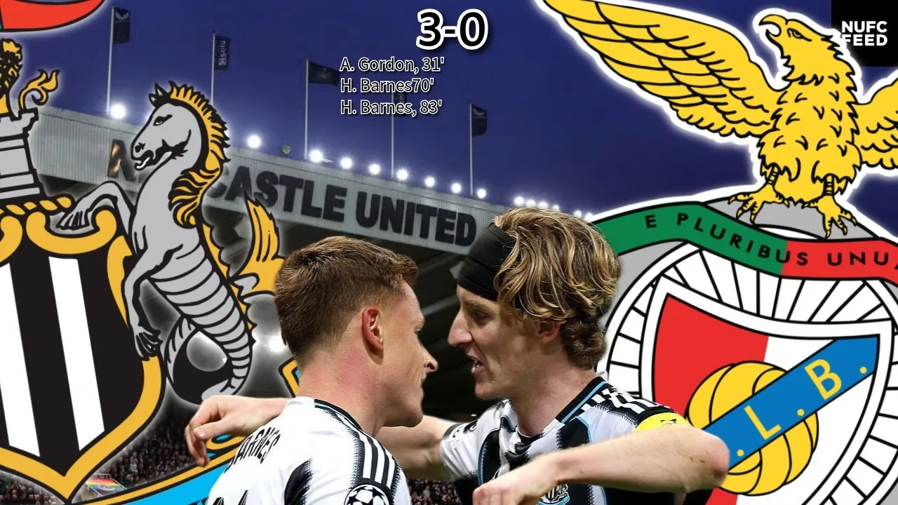 Barnes batters Benfica - Newcastle United triumph at home in Champions League