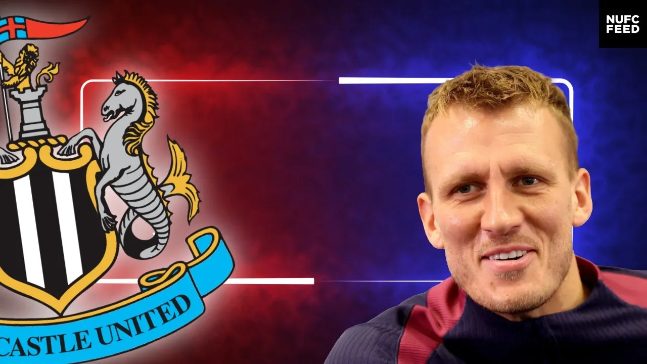 Newcastle United's Dan Burn laughs as Sky Sports debate whether Antoine Semenyo's disallowed goal should have stood