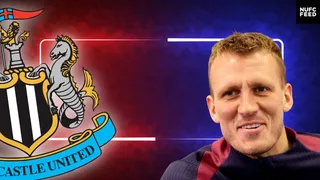 Newcastle United's Dan Burn laughs as Sky Sports debate whether Antoine Semenyo's disallowed goal should have stood