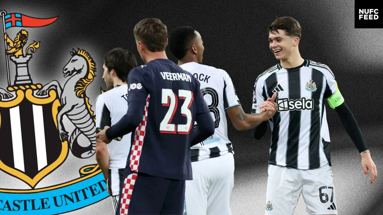 Lewis Miley reacts to 'honour' bestowed upon him in closing stages of Newcastle United's win over PSV