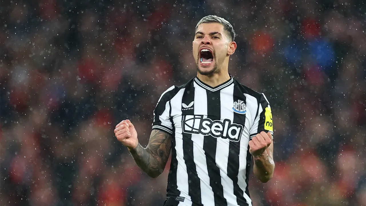 Watch: Bruno Guimaraes celebrates in the most Bruno way as he comes off the Aston Villa pitch