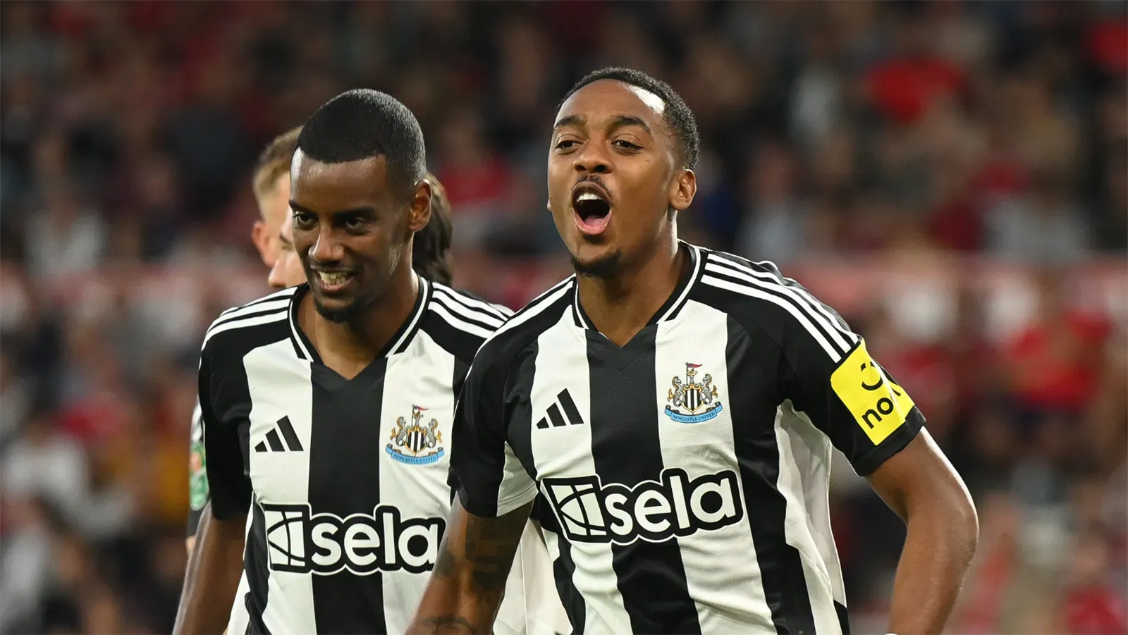 Willock goal celebration isak newcastle united nufc 1600 1