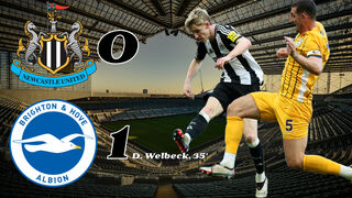 Newcastle's 22-game streak comes to an end in embarrassing fashion as Brighton hold on for win