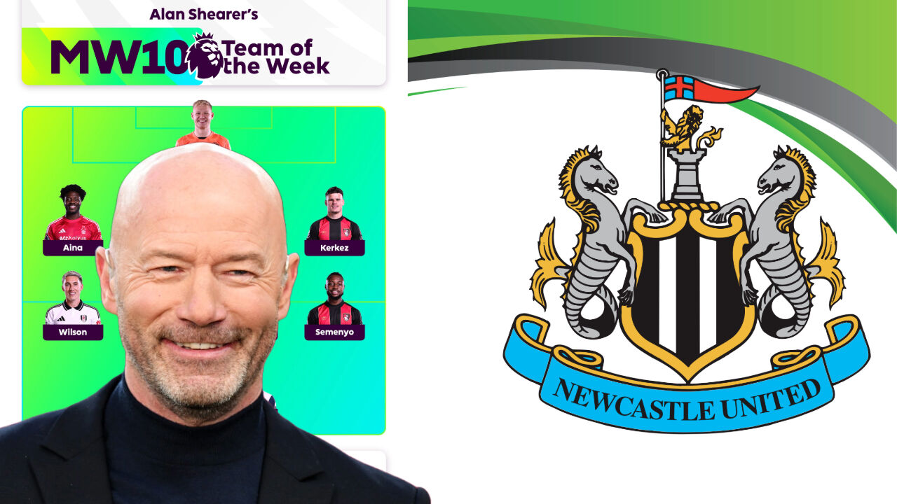 Two Newcastle United players selected by Alan Shearer for the Premier League Team of the Week